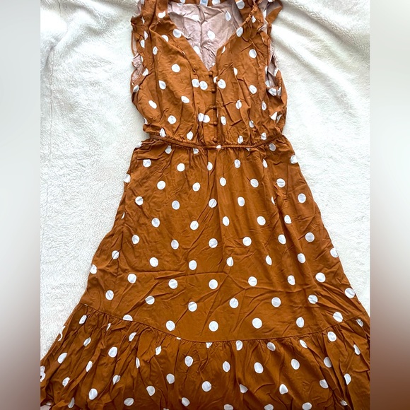 Burnt orange Polka dot dress - Picture 1 of 3